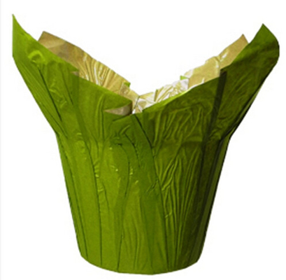 Les pots de fleur naturels verts de papier d'emballage couvrent/petits pots de fleur décoratifs d'intérieur