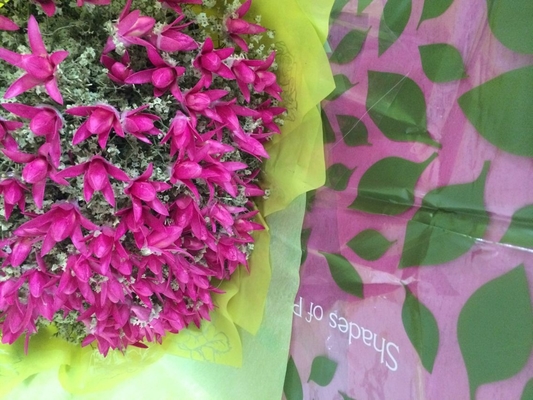 La fleur non-tissée imprimée gaine Rolls en gros pour les fleurs fraîches/emballage cadeau de mariage